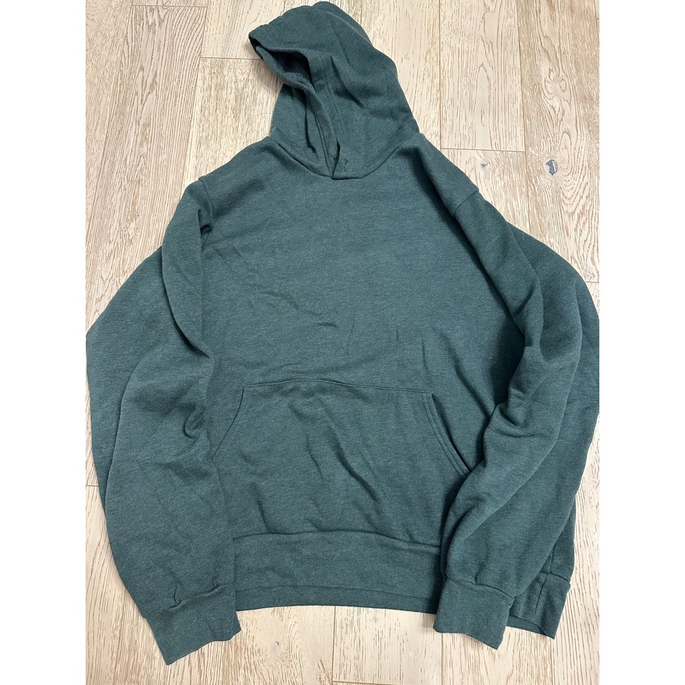 Bella Canvas Fleece Collection Hoodie Dark Green Pullover Sweatshirt Women L